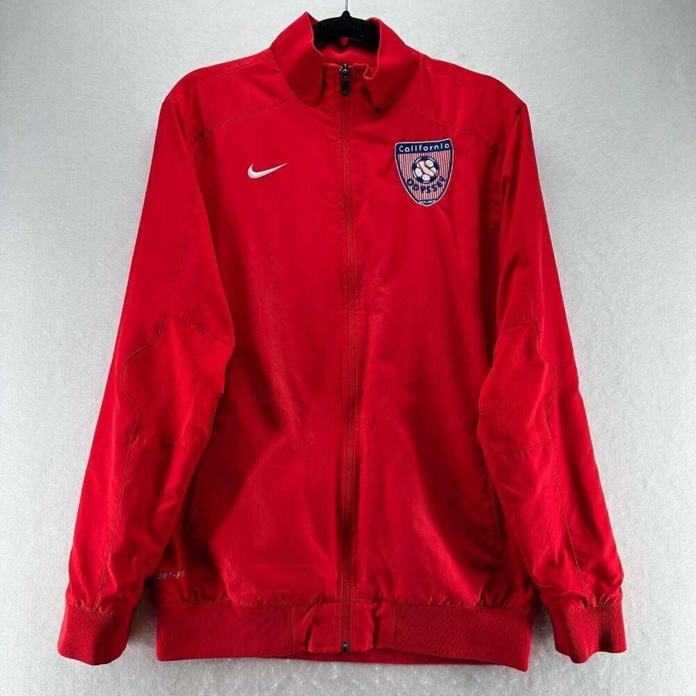 California Odyssey Soccer Club Jacket Mens M Nike Dri-Fit Athletic Pull Zip Red